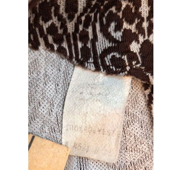 1960s 70s Vintage Brown & White Dress Double Knit Front Tie - Picture 14 of 14